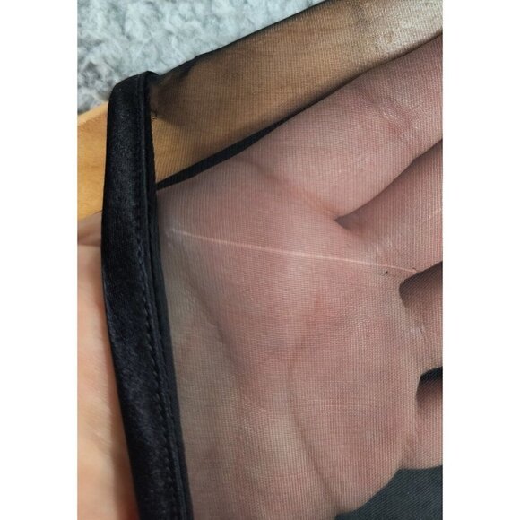 Joseph Ribkoff Dress 4 Black Sheath Peplum Sleeveless Mesh Round Neck FLAW - Picture 13 of 14